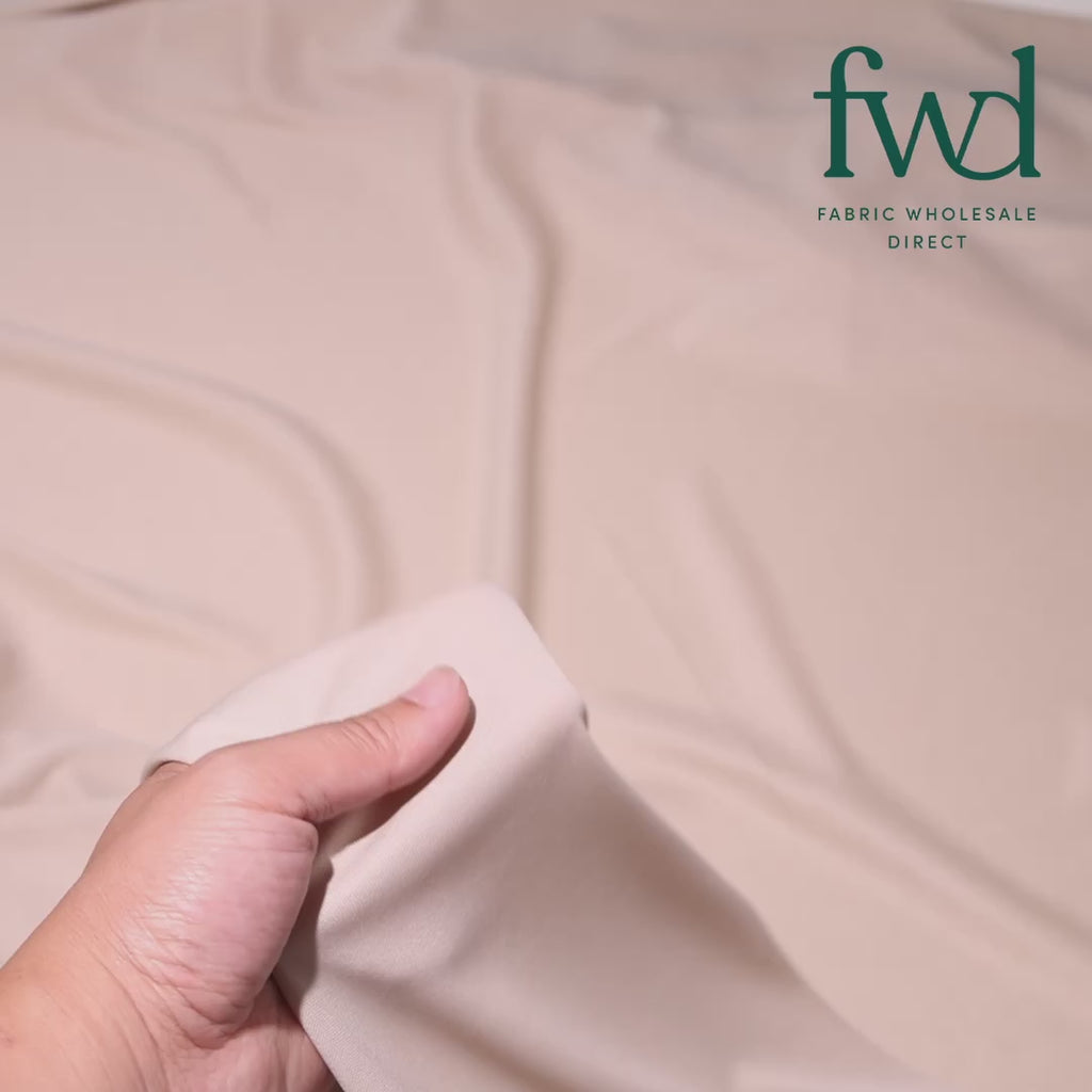 Polyester Interlock Knit Lining Champagne Fabric Video|SV575263
