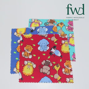 Zoo Animals Printed Cotton Flannel Fabric SV580343 Royal Blue 4