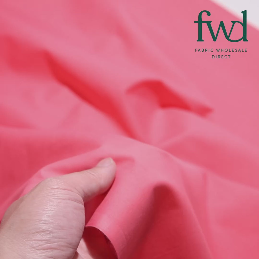 Cotton Polyester Broadcloth (44/45 Inch) Coral Fabric Video|SV571554