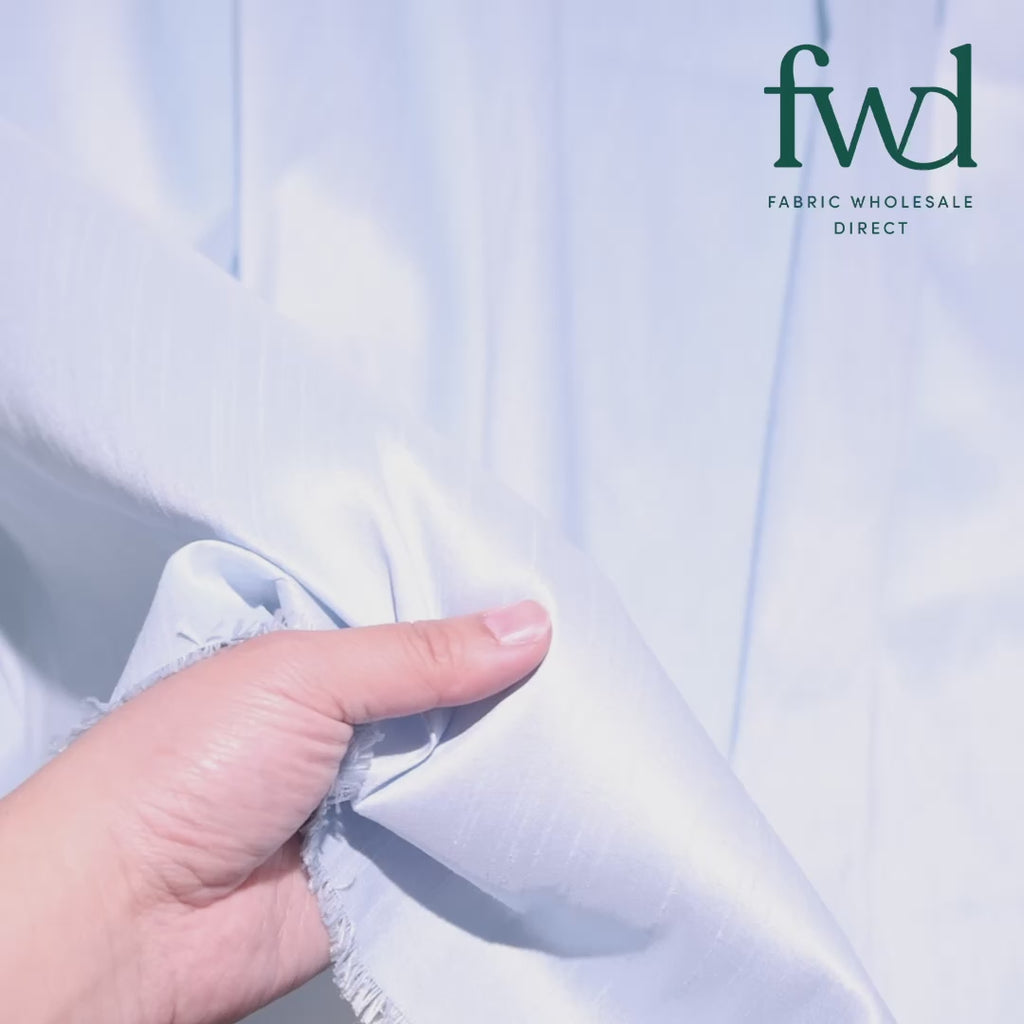 Heavyweight Polyester Dupioni Fabric Baby Blue Video|SV583052