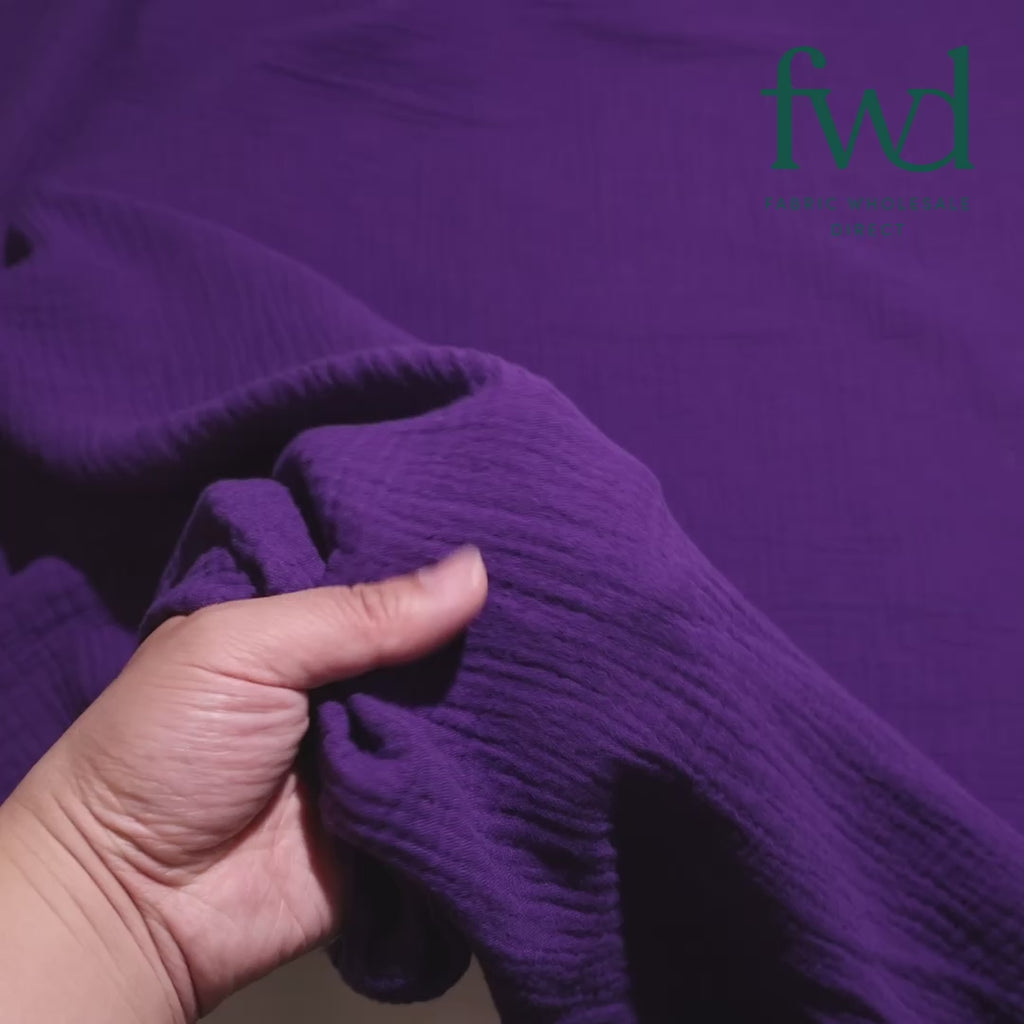 Double Cotton Gauze Purple Fabric Video|SV582463