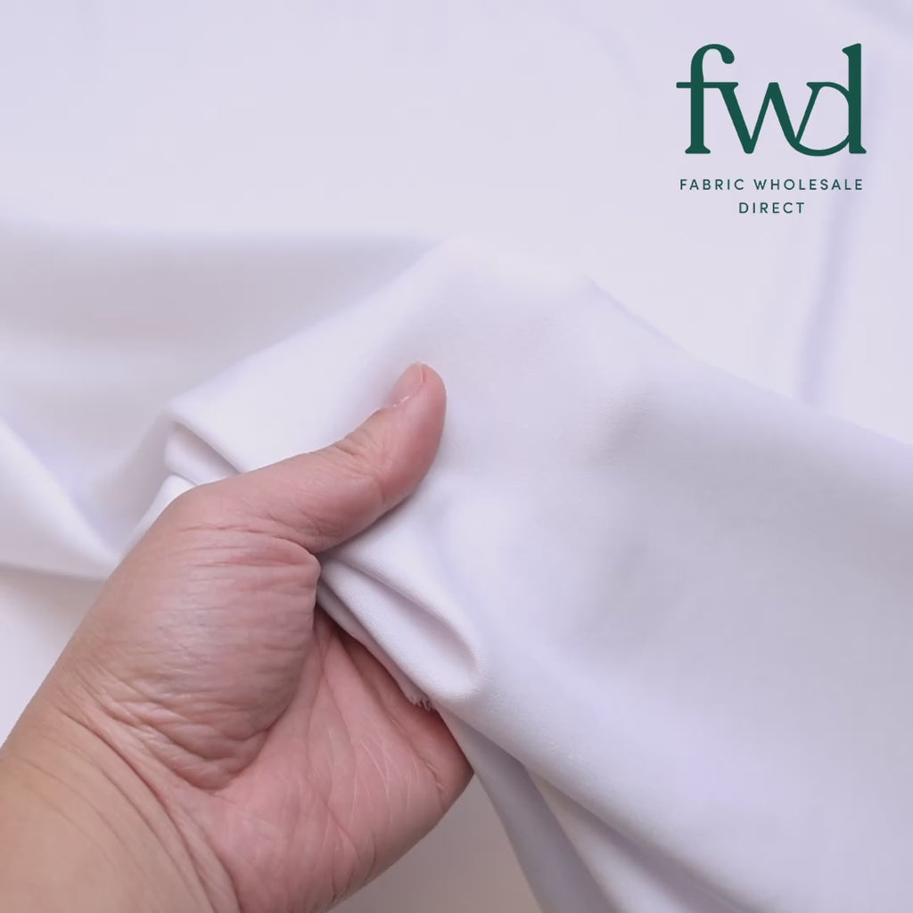 Suede Scuba Double Knit White Fabric Video|SV581335