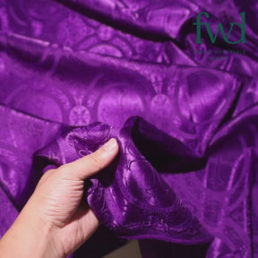 Liturgical Church Ecclesiastical Satin Jacquard Brocade Purple Fabric Video|SV581957