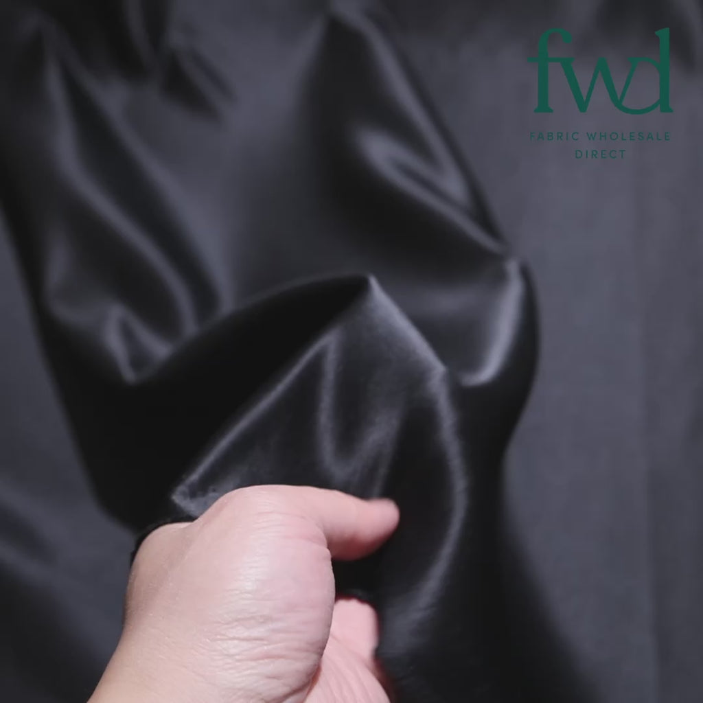 Matte Satin (Peau de Soie) Black Fabric Video|SV574489