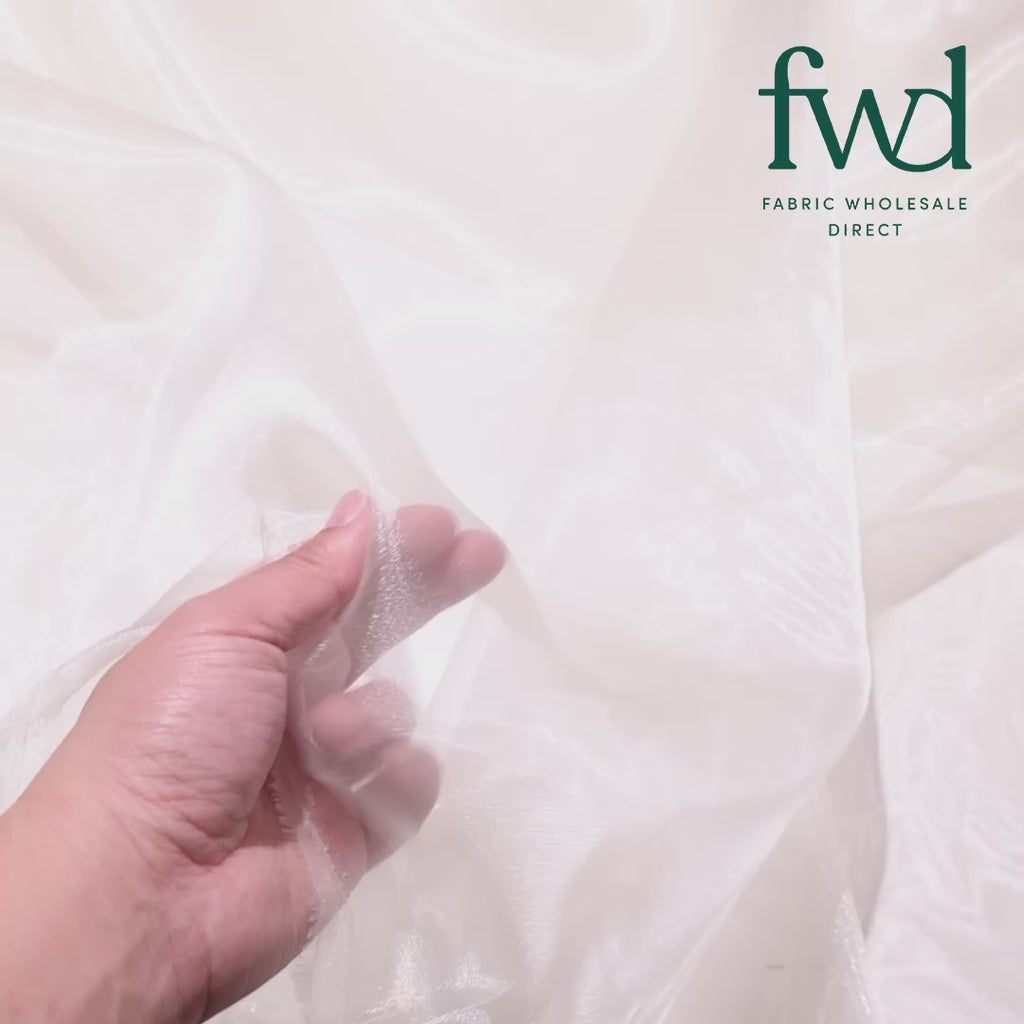 Princess Polyester Bridal Organza Fabric Ivory Video|SV582071