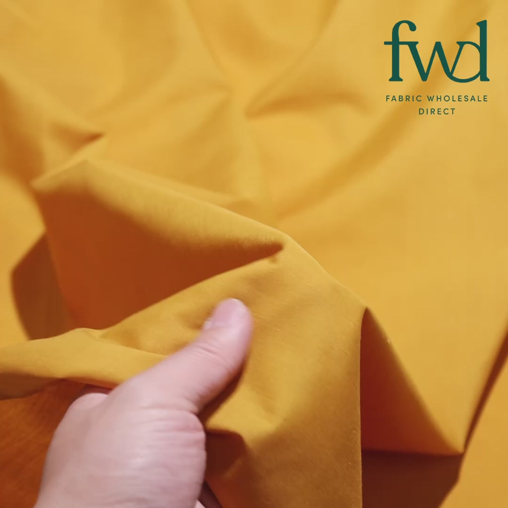 Cotton Polyester Broadcloth (44/45 Inch) Gold Fabric Video|SV571577