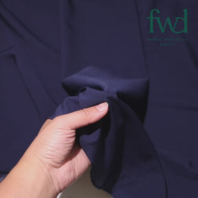 Stretch Polyester Tissue Faille Navy Blue Fabric Video|SV582293