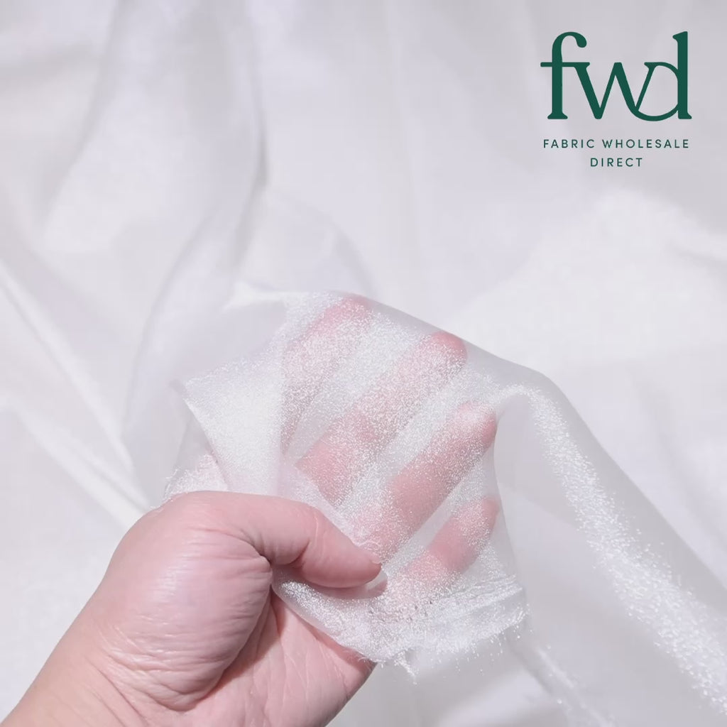 Crystal Organza (59/60 Inch) Off White Fabric Video|SV571255