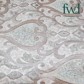 Spade Damask Chenille Upholstery Brocade Jacquard Beige / Sage Fabric Video|SV581289