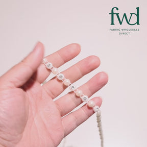 5/16 Inch Pearly Diamond Rhinestone Medallion Chain Trim (10 Yards) Off White Video|SV582536