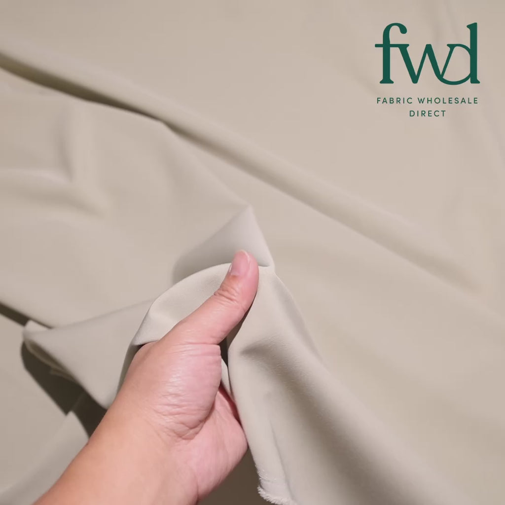 Polyester Crinkle Pebble Moss Crepe Herringbone Fabric Video|SV582349