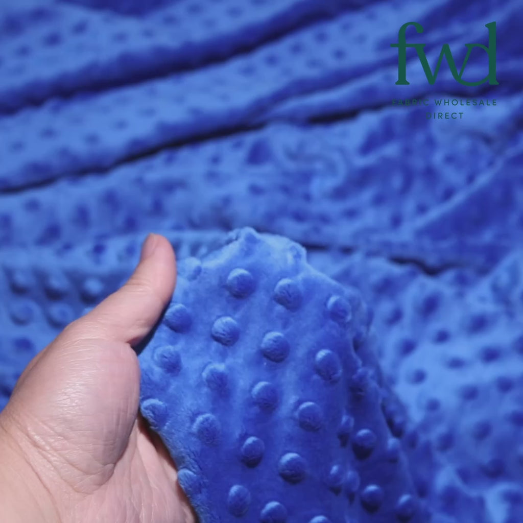 Minky Dot Royal Blue Fabric Video|SV577193
