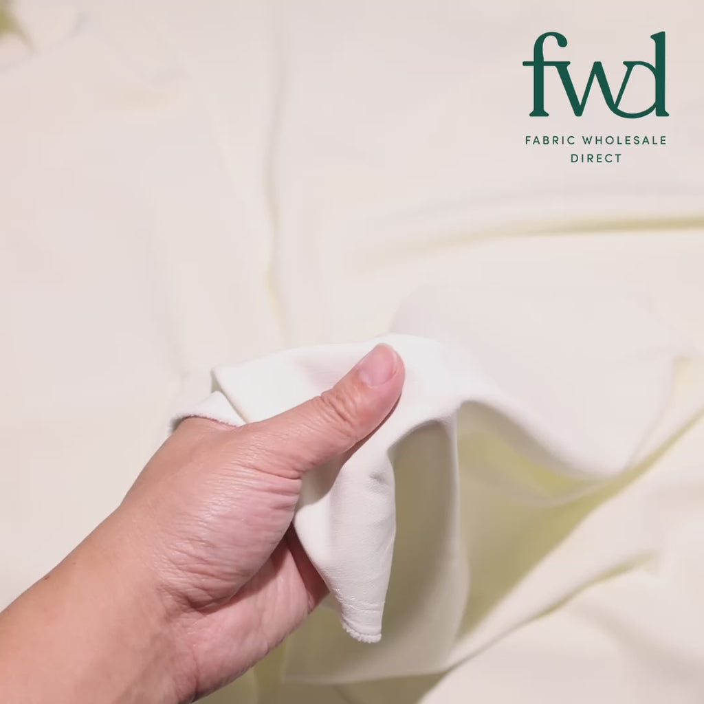 Polyester Crinkle Pebble Moss Crepe Off White Fabric Video|SV582344