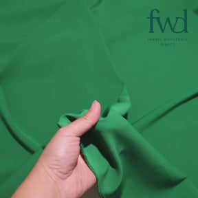 Polyester Crinkle Pebble Moss Crepe Kelly Green Fabric Video|SV582337