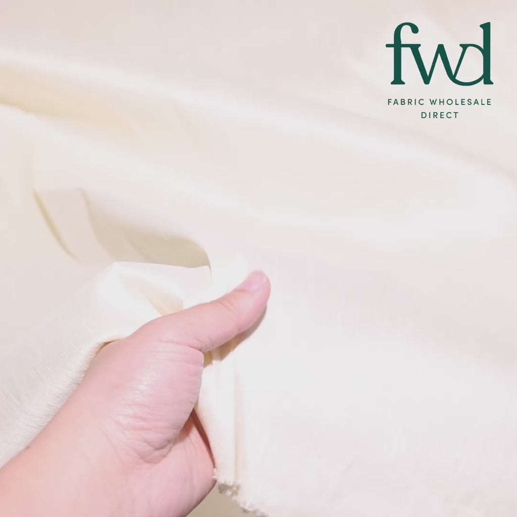 Heavyweight Polyester Dupioni Fabric Off White Video|SV583054