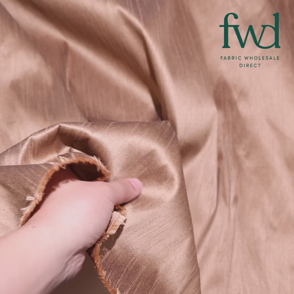 Heavyweight Polyester Dupioni Fabric Bronze Video|SV583048