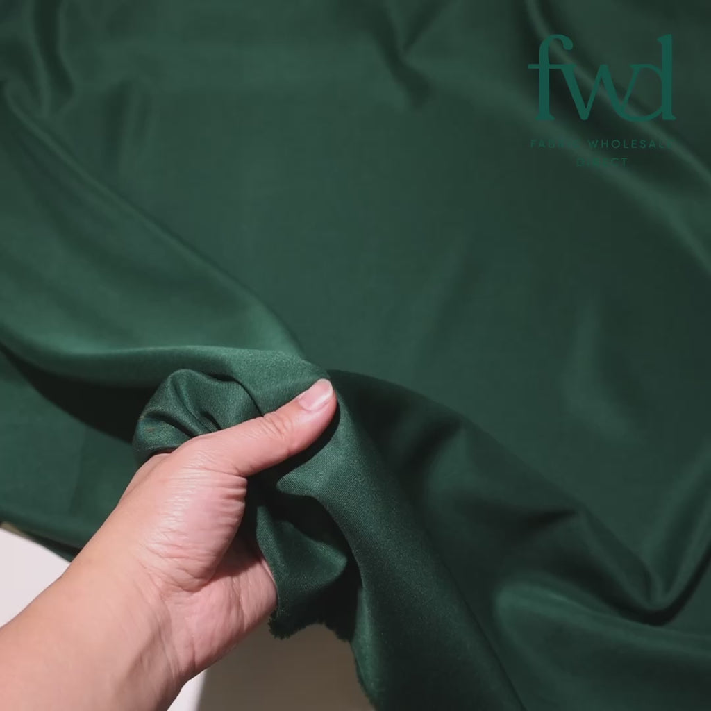 Polyester Twill Hunter Green Fabric Video|SV582129