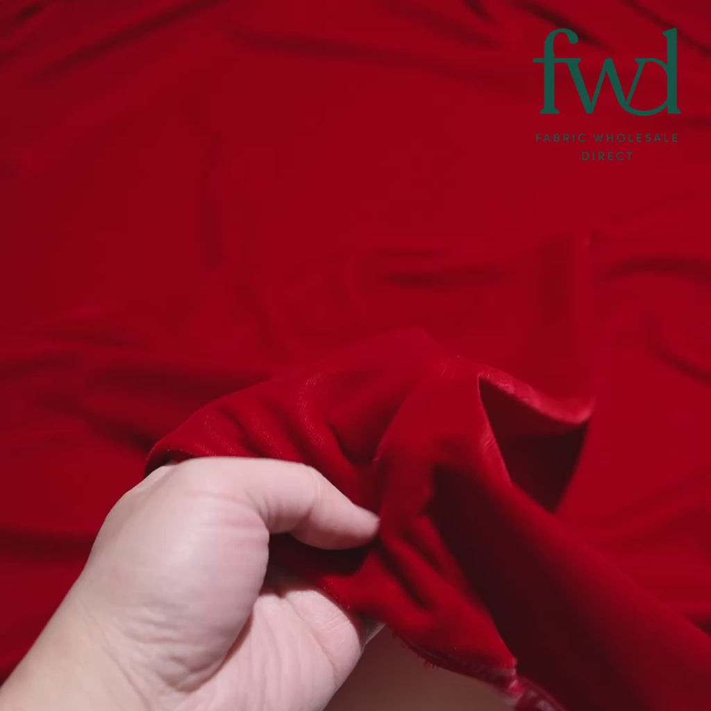 Micro Velvet Dark Red Fabric Video|SV571516
