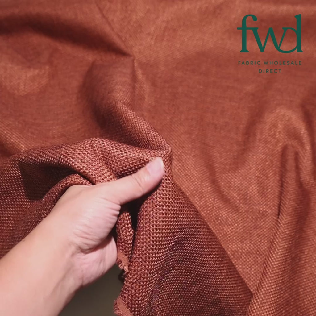 Plain Woven Inlay Upholstery Mocha Fabric Video|SV581924