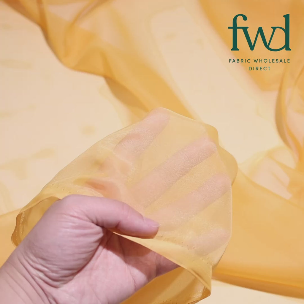 Sheer Voile (118 Inch) Orange Fabric Video|SV570971