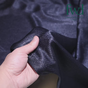 Shiny Striped Crinkle Crepe Satin Navy Blue Fabric Video|SV581546
