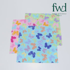 Butterfly Printed Cotton Flannel Fabric SV580364 Turquoise 4