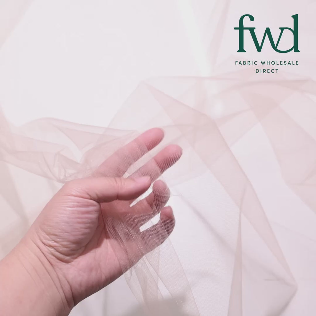 Polyester Tulle (54 Inch) Fabric Sand Video|SV582557