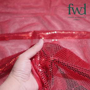 American Trans Knit Confetti Dot Sequins Fabric Red / Red Video|SV571590