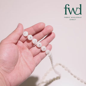 1/2 Inch Diamond Rhinestone Pearly Medallion Chain Trim (10 Yards) Off White Video|SV582552