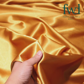 Classic Spun Yarn Polyester Crepe Back Satin Gold Fabric Video|SV582147