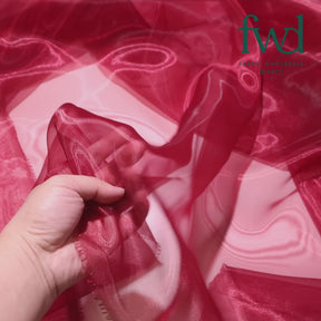Princess Polyester Bridal Organza Fabric Burgundy Video|SV582072