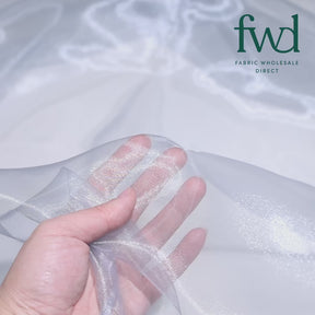 Princess Polyester Bridal Organza Fabric Silver Video|SV581781