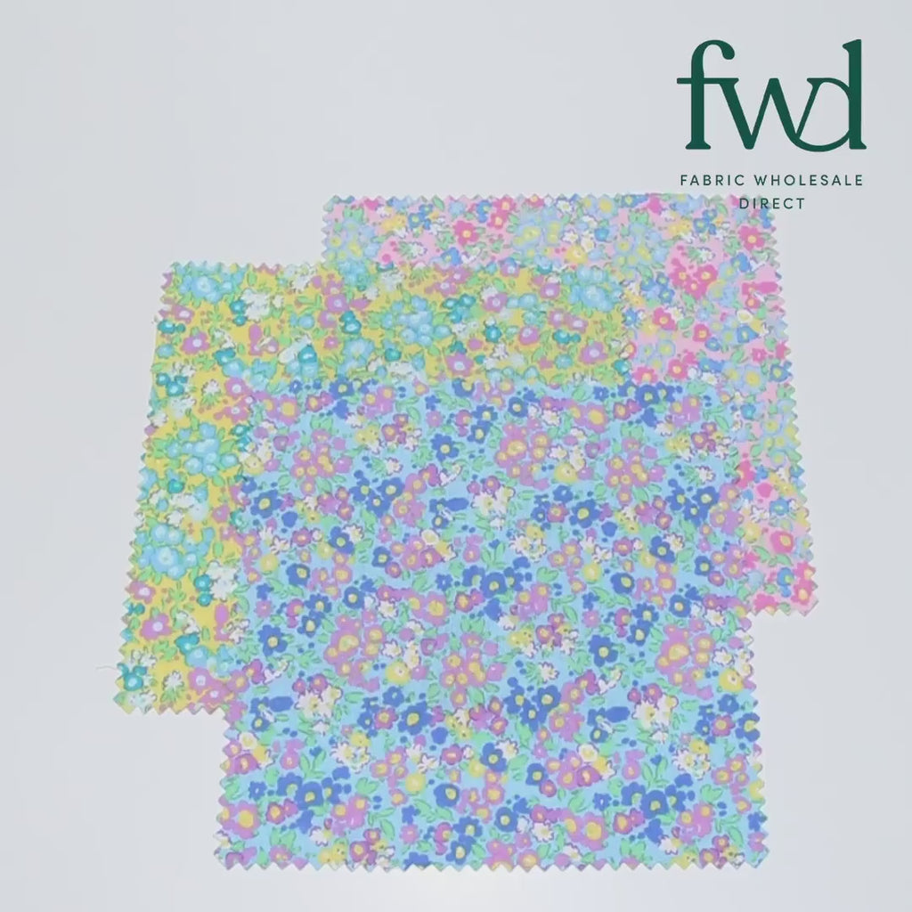 Floral Meadow Printed Cotton Flannel Fabric SV580348 Blue 4
