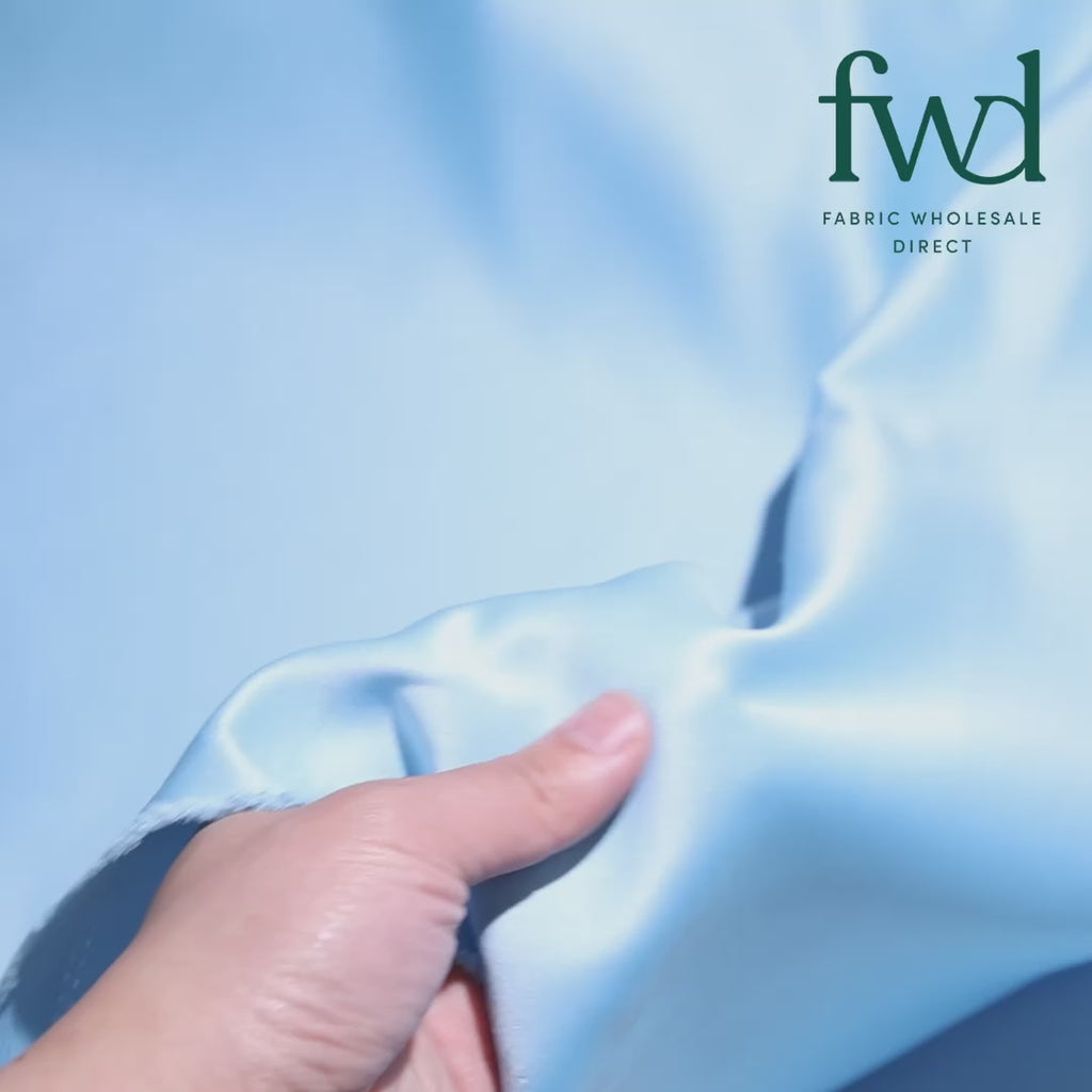 Matte Satin (Peau de Soie) Light Blue Fabric Video|SV574475