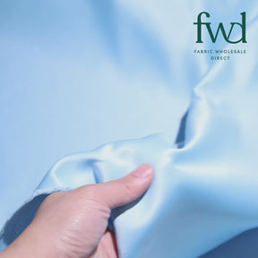 Matte Satin (Peau de Soie) Light Blue Fabric Video|SV574475