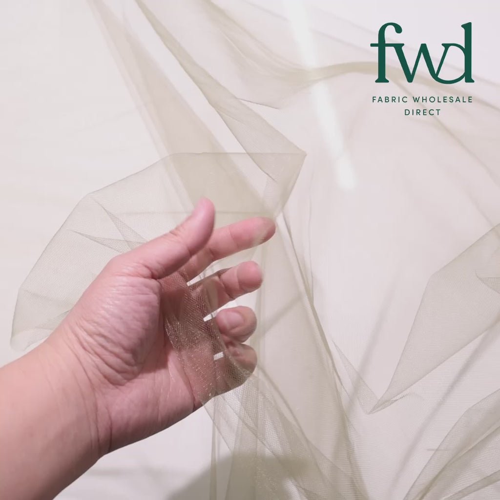 Polyester Tulle (54 Inch) Fabric Olive Video|SV582559