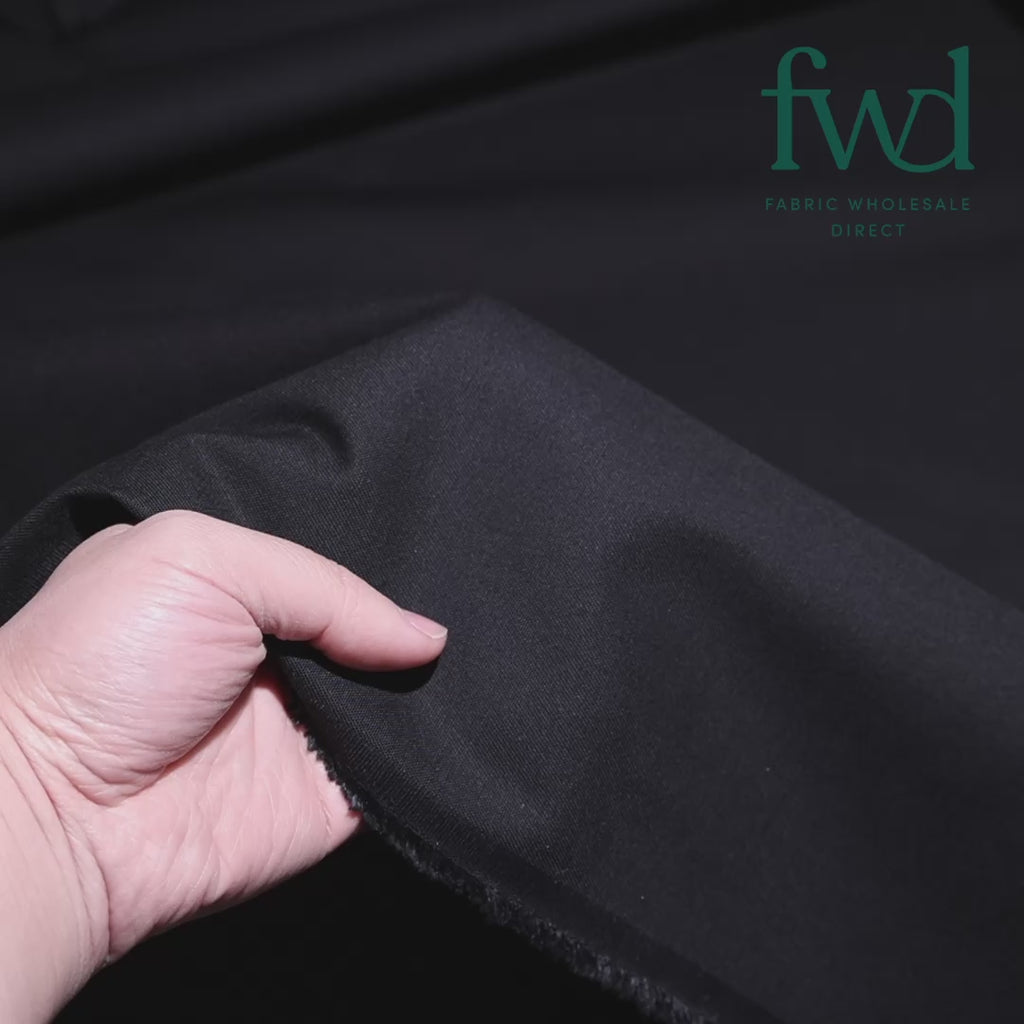 Poly Cotton Twill Black Fabric Video|SV580376