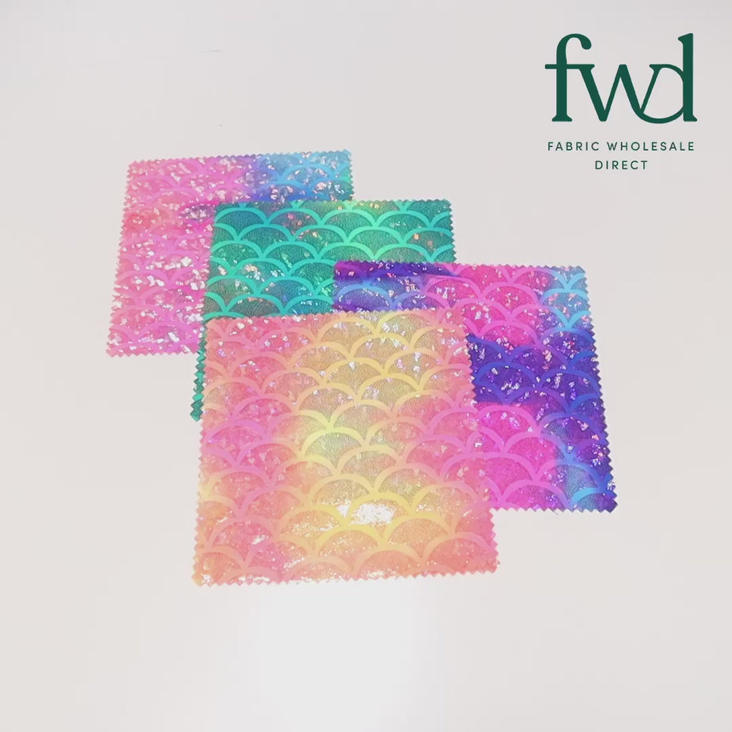 Mermaid Scale Hologram Tricot Foil Fabric SV578037 Mediterranean Rainbow 5