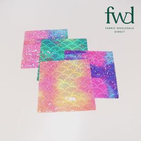 Mermaid Scale Hologram Tricot Foil Fabric SV578037 Mediterranean Rainbow 5