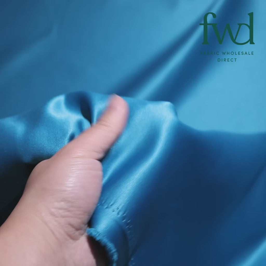 Matte Satin (Peau de Soie) Teal Fabric Video|SV576722