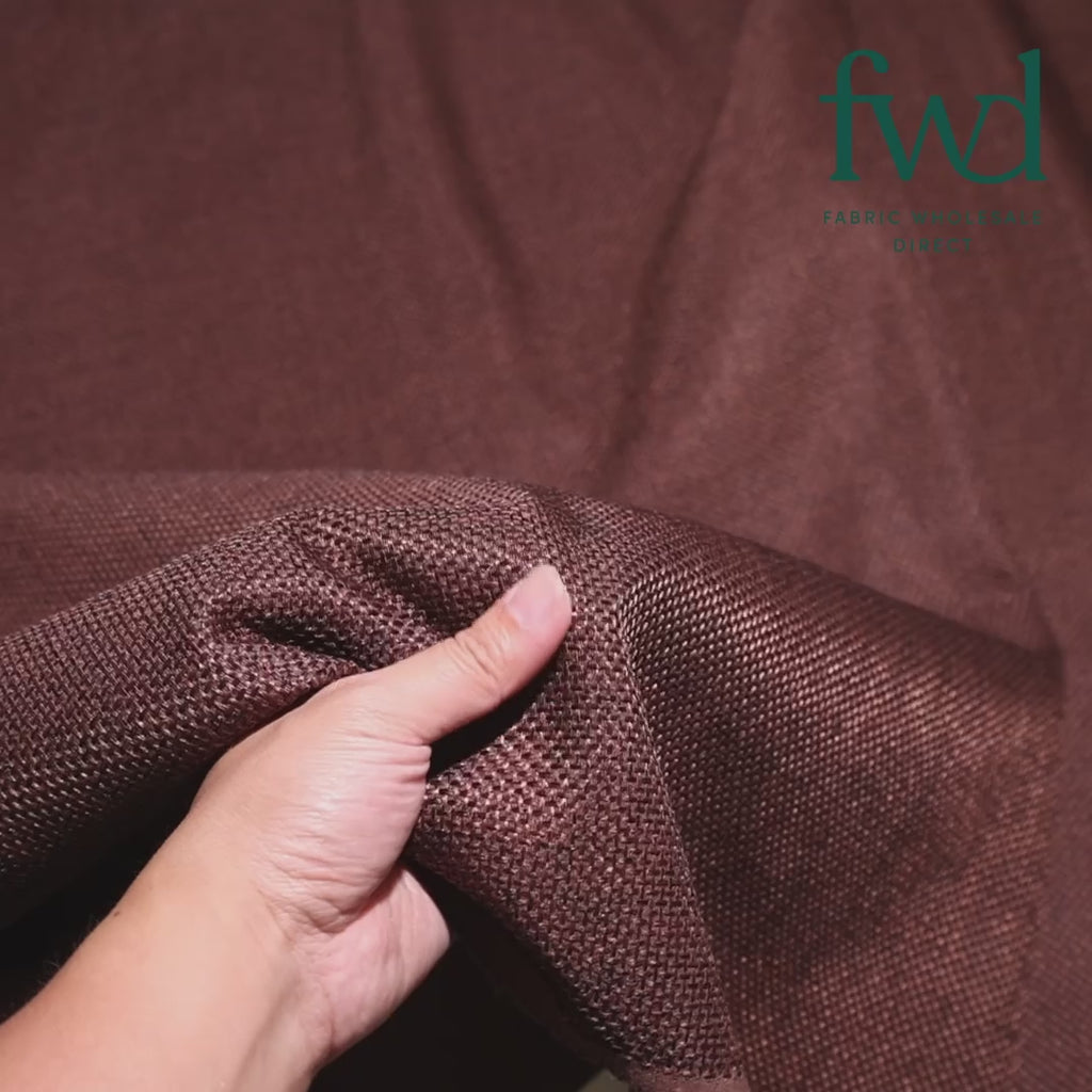 Plain Woven Inlay Upholstery Brown Fabric Video|SV581923