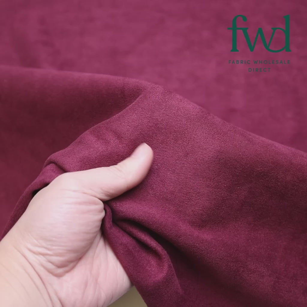 Suede Scuba Double Knit Wine Fabric Video|SV581341