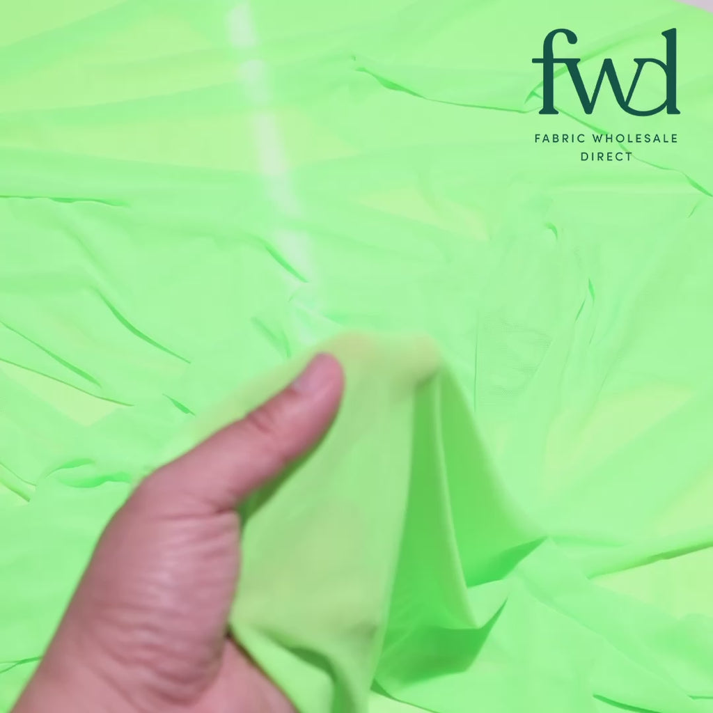 Power Mesh Neon Green Fabric Video|SV578257