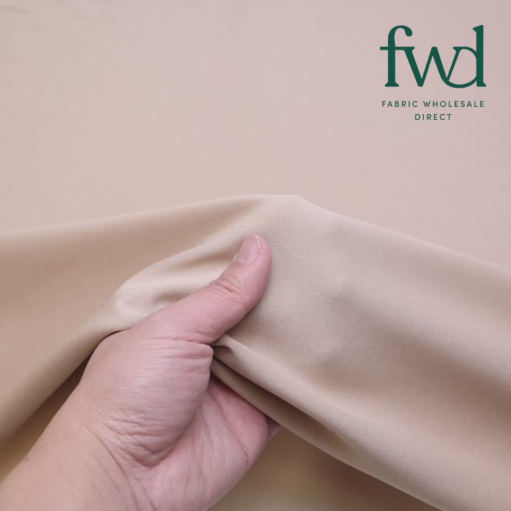 Stretch Crepe Scuba Double Knit Sand Fabric Video|SV577178