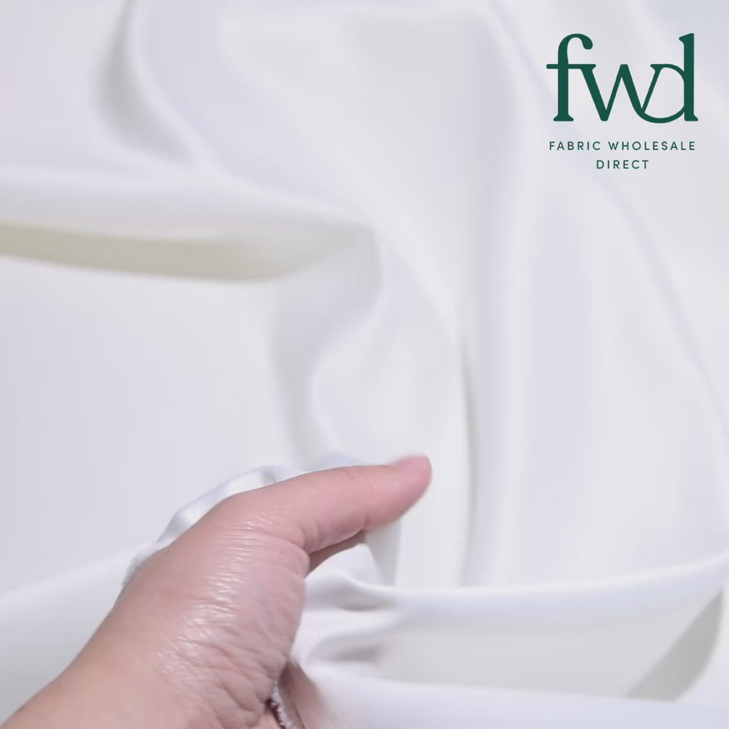 Matte Satin (Peau de Soie) Off White Fabric Video|SV574470