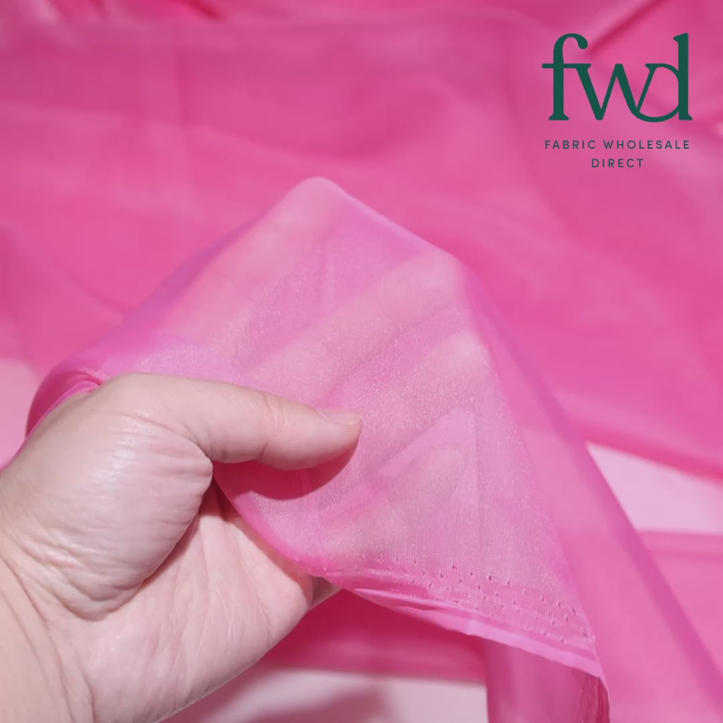 Sheer Voile (118 Inch) Candy Pink Fabric Video|SV570976
