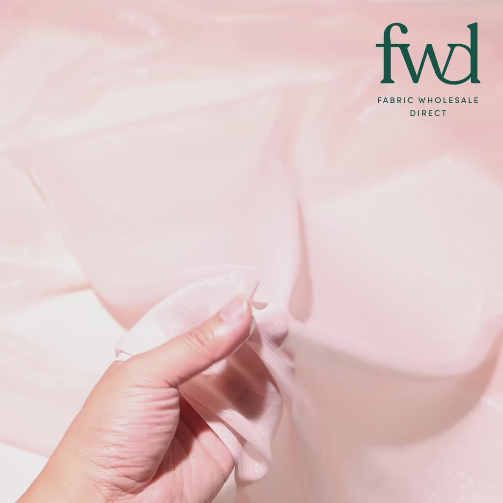 Zari Metallic Chiffon Jacquard Pink Fabric Video|SV578218