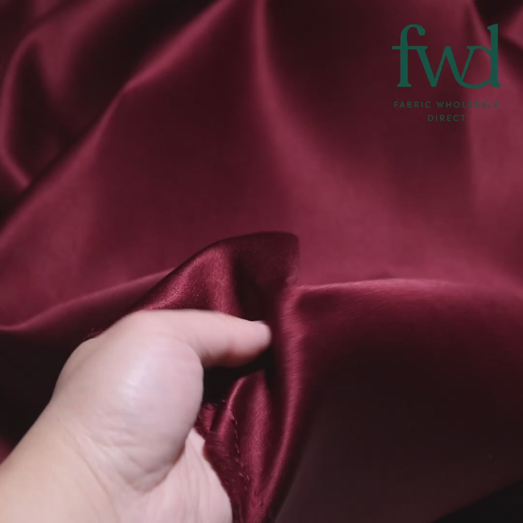 Matte Satin (Peau de Soie) Wine Fabric Video|SV574487