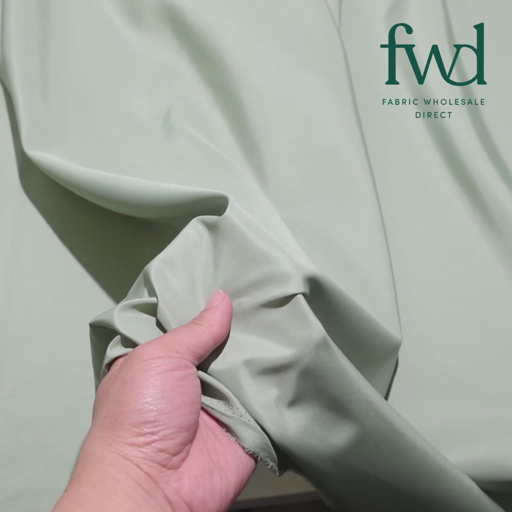Silky Polyester Pongee Fabric Sage Video|SV582889 