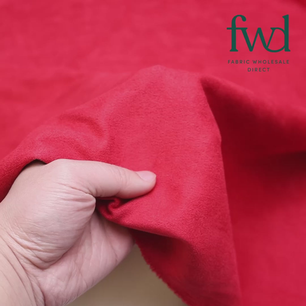 Suede Scuba Double Knit Red Fabric Video|SV581339
